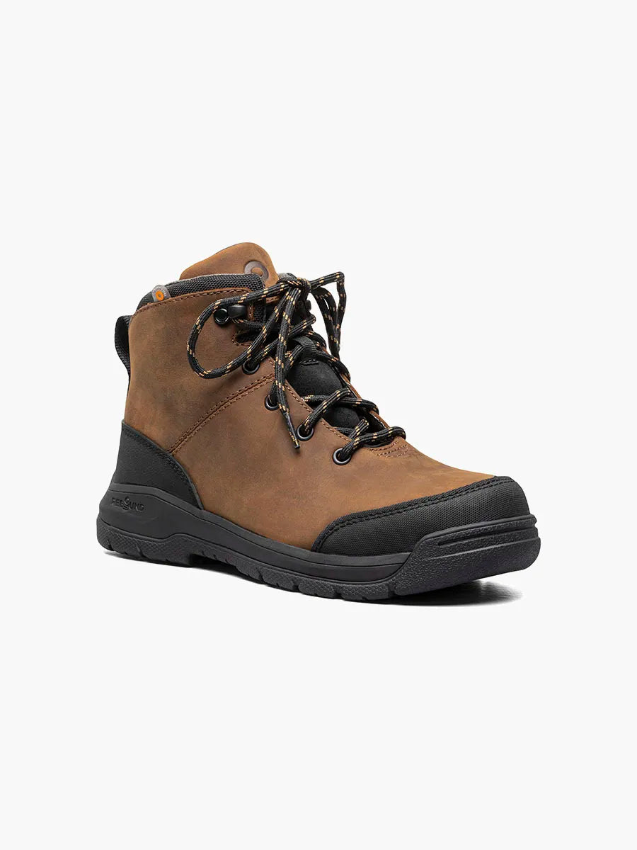 Shale Leather Lace Up Safety Toe::Amber