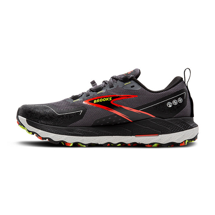 Men's Sample Cascadia 18 GTX::Blackened Pearl/Black/Tomato