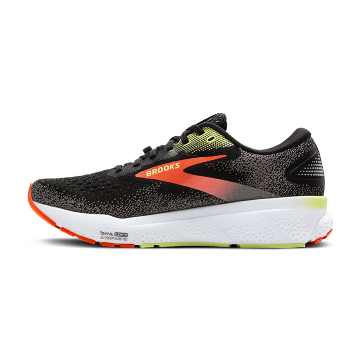 Men's Sample Ghost 16 GTX::Black/Mandarin Red/Green