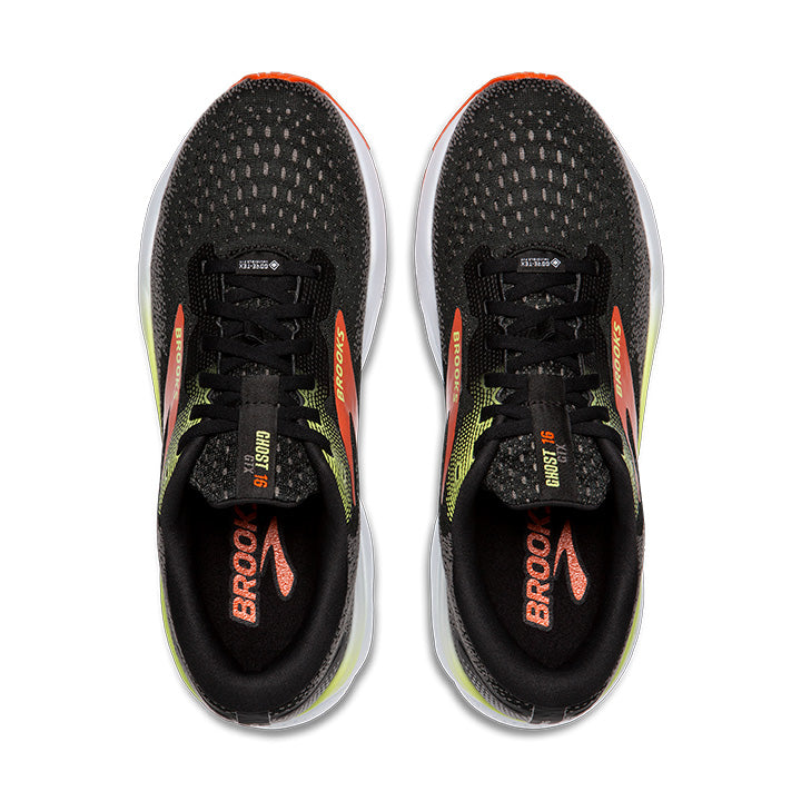 Men's Sample Ghost 16 GTX::Black/Mandarin Red/Green