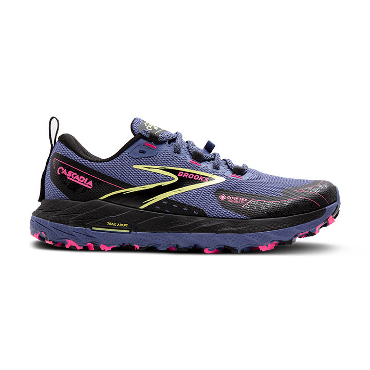 Women's Sample Cascadia 18 GTX::Grey Blue/Black/Pink