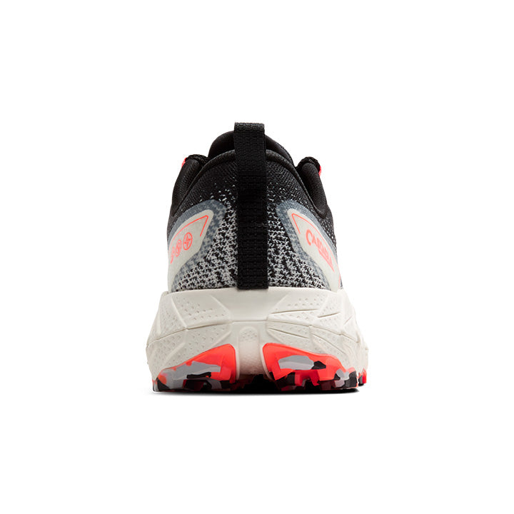 Women's Sample Cascadia 18::Black/Blue Wash/ Flame
