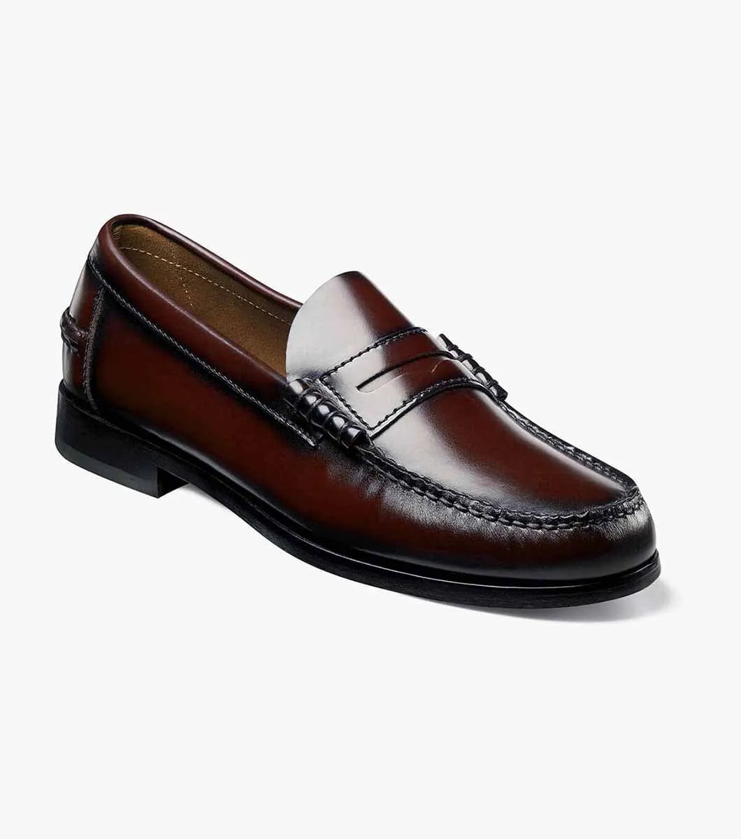 Berkley Moc Toe Penny Loafer::Burgundy