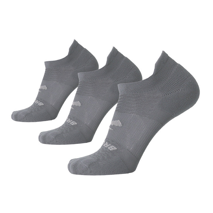 Brooks Run-In No Show 3 Pack Socks::Asphalt