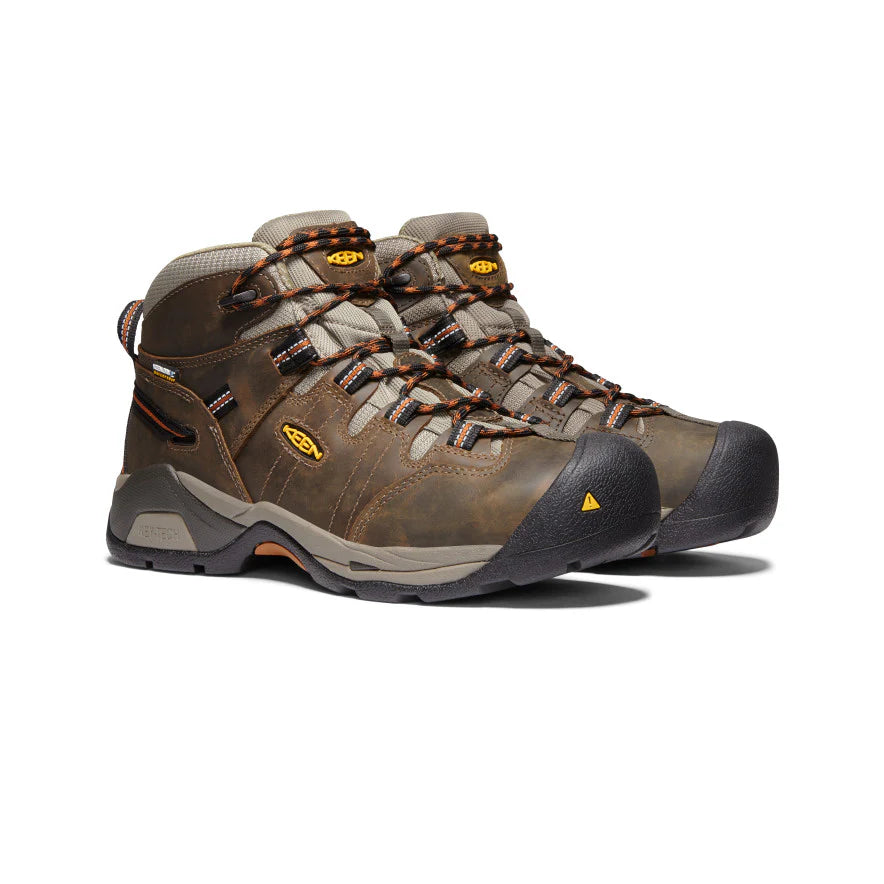 Detroit XT Mid Waterproof Soft Toe::Black Olive/Leather Brown