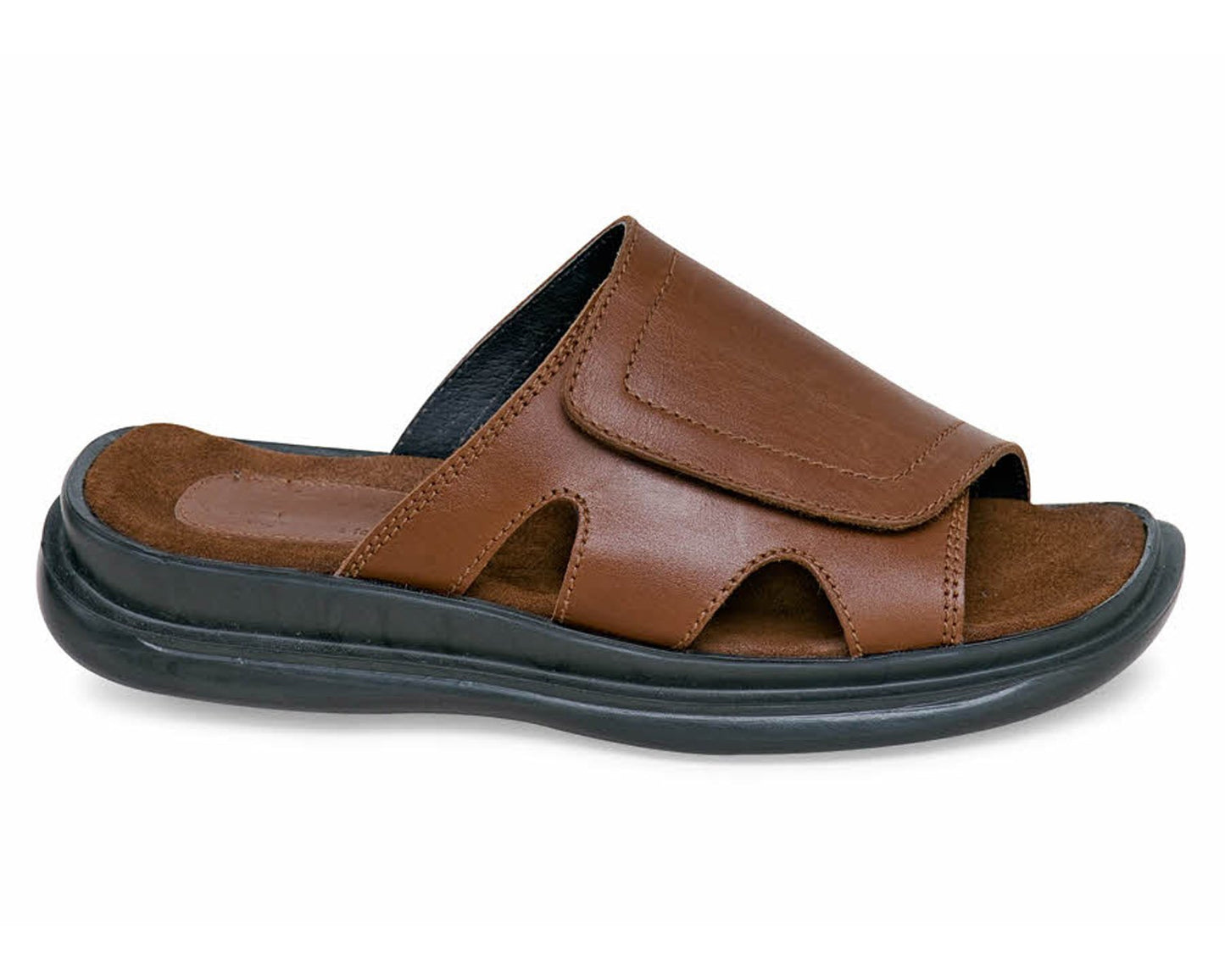 Wide Strap Sandal::Brown