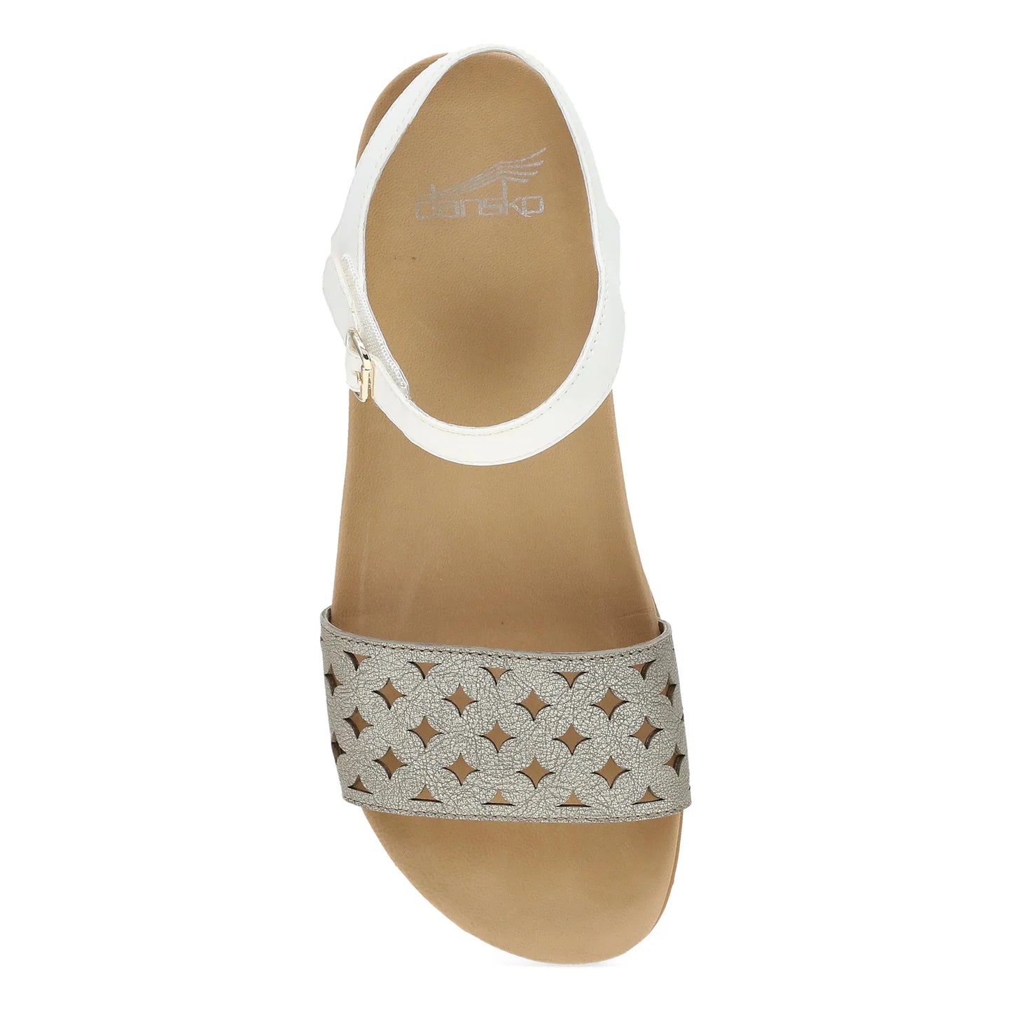 Jodie::Platino/White Leather