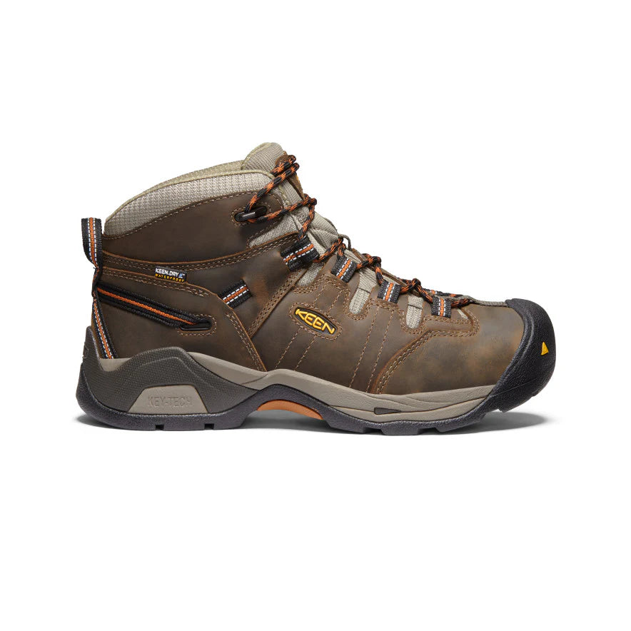 Detroit XT Mid Waterproof Soft Toe::Black Olive/Leather Brown