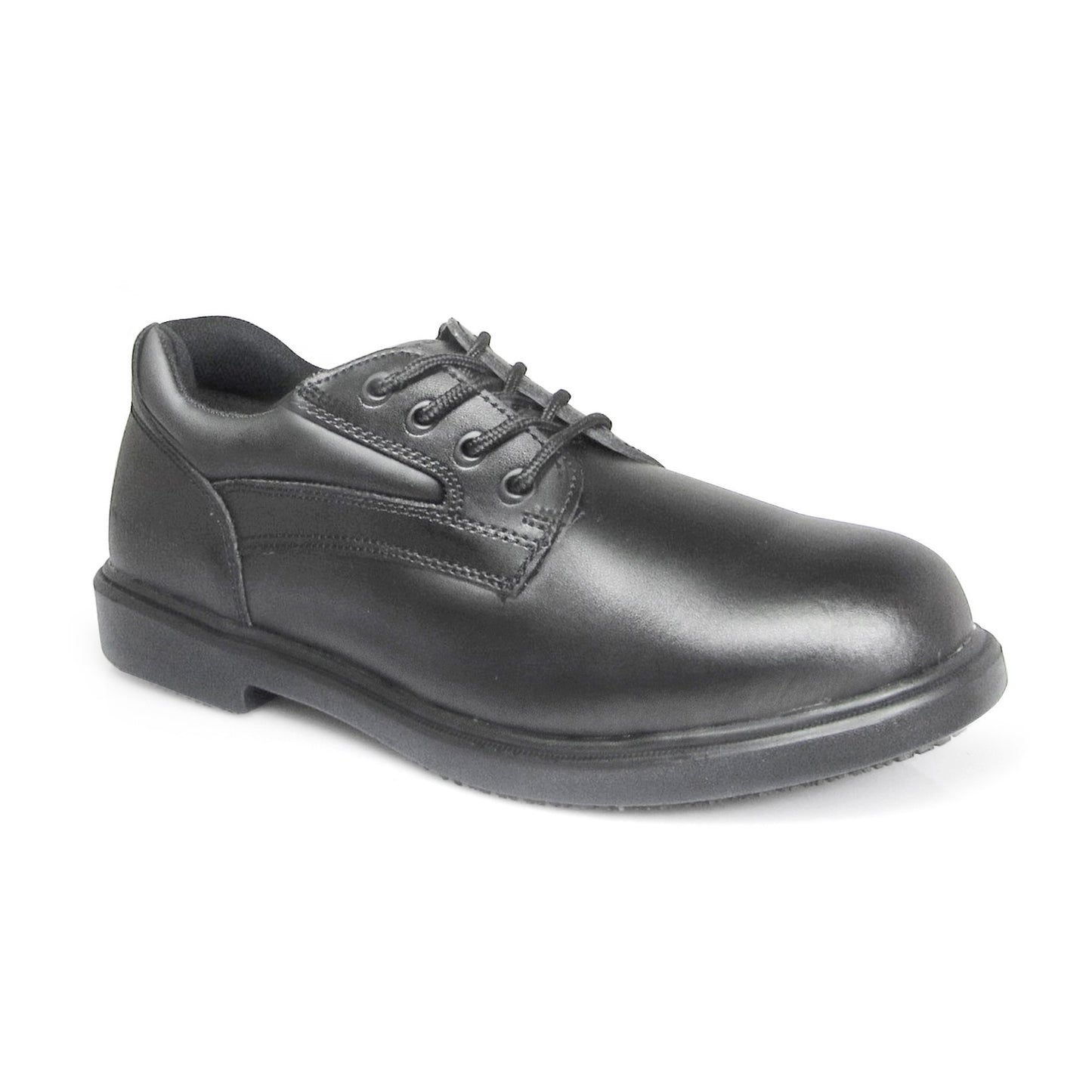 Lace Up Slip Resistant Oxford Soft Toe::Black