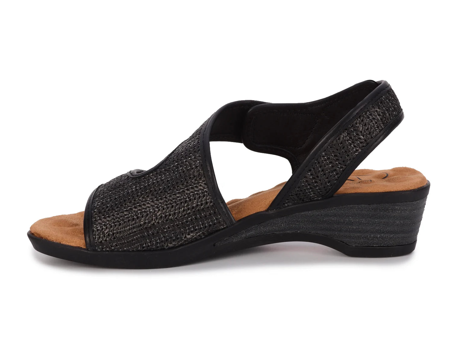 Kimmi::Black Raffia/Leather