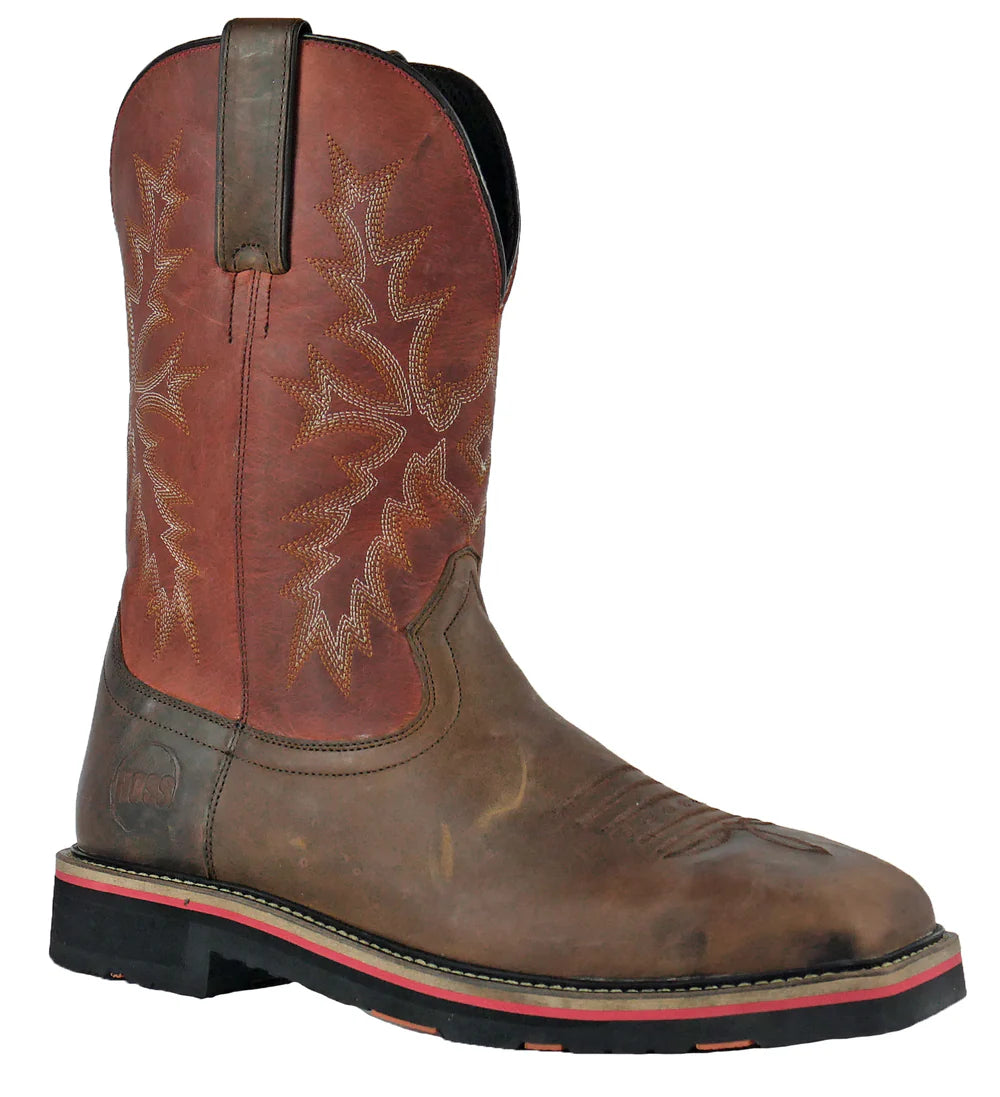 Landon Western Safety Toe 92045::Cognac Red