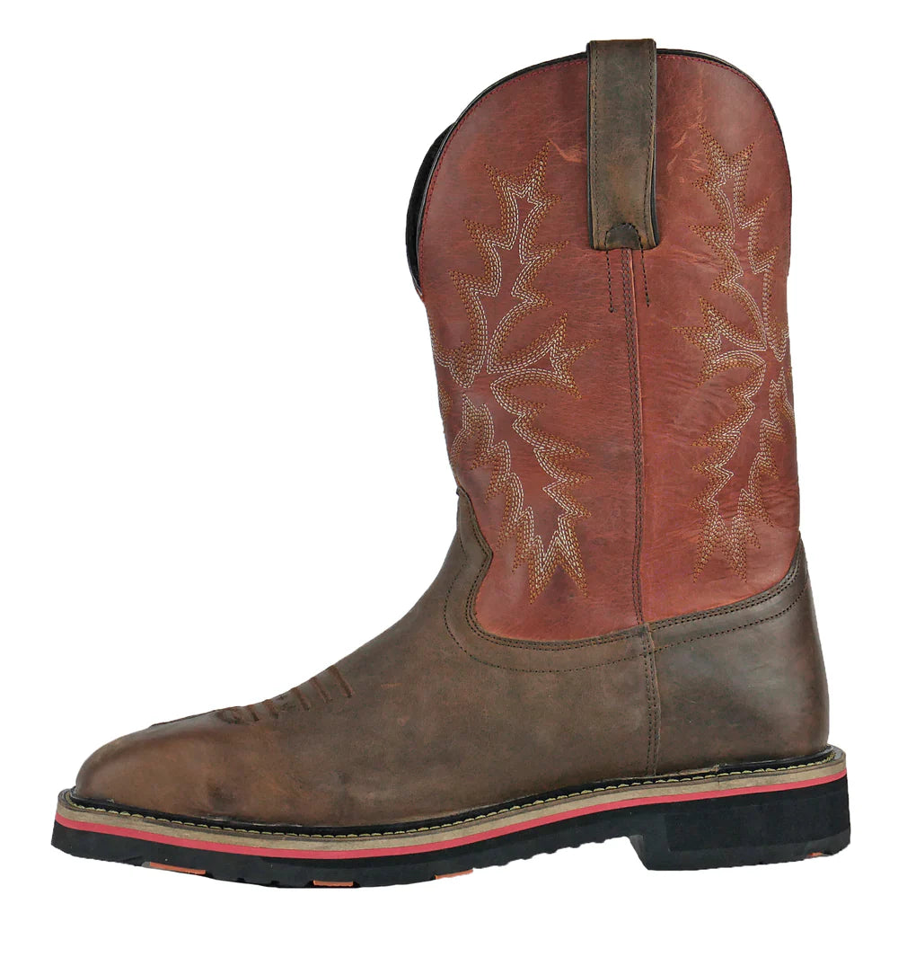 Landon Western Safety Toe 92045::Cognac Red