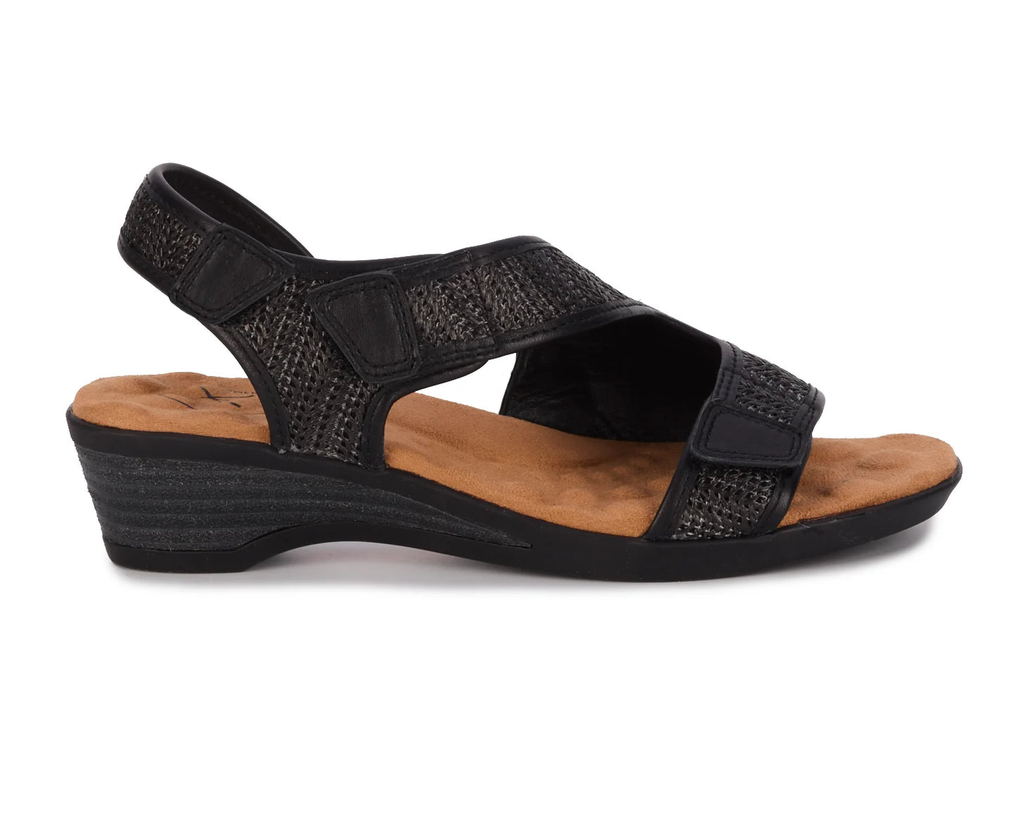 Kimmi::Black Raffia/Leather