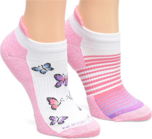 Compression Ankle Socks 2 Pack::Pink Butterfly