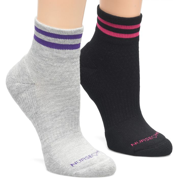Compression Quarter Socks 2 Pack::Varsity Grey/Black