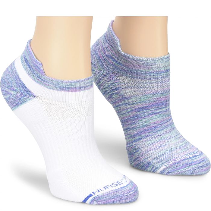 Compression Ankle Socks 2 Pack::Space Dye Aqua Breeze