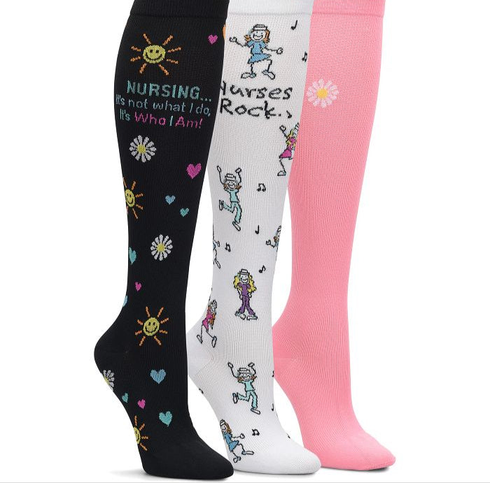 Compression Socks 12-14 mm/Hg 3 Pack::Nurses Rock