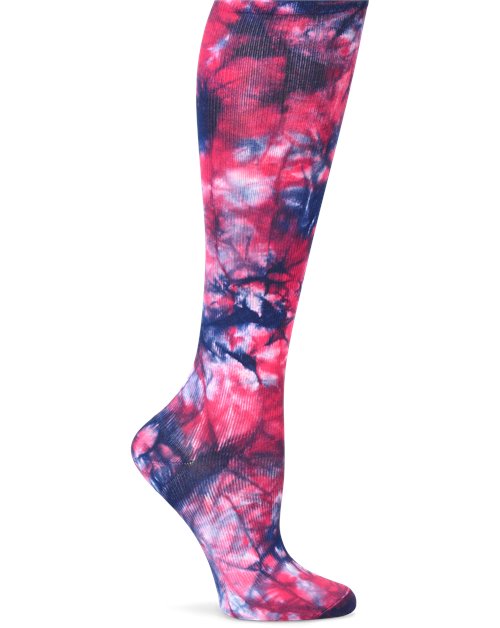 Compression Sock 12-14 mm/Hg::Tie Die Navy/Magenta