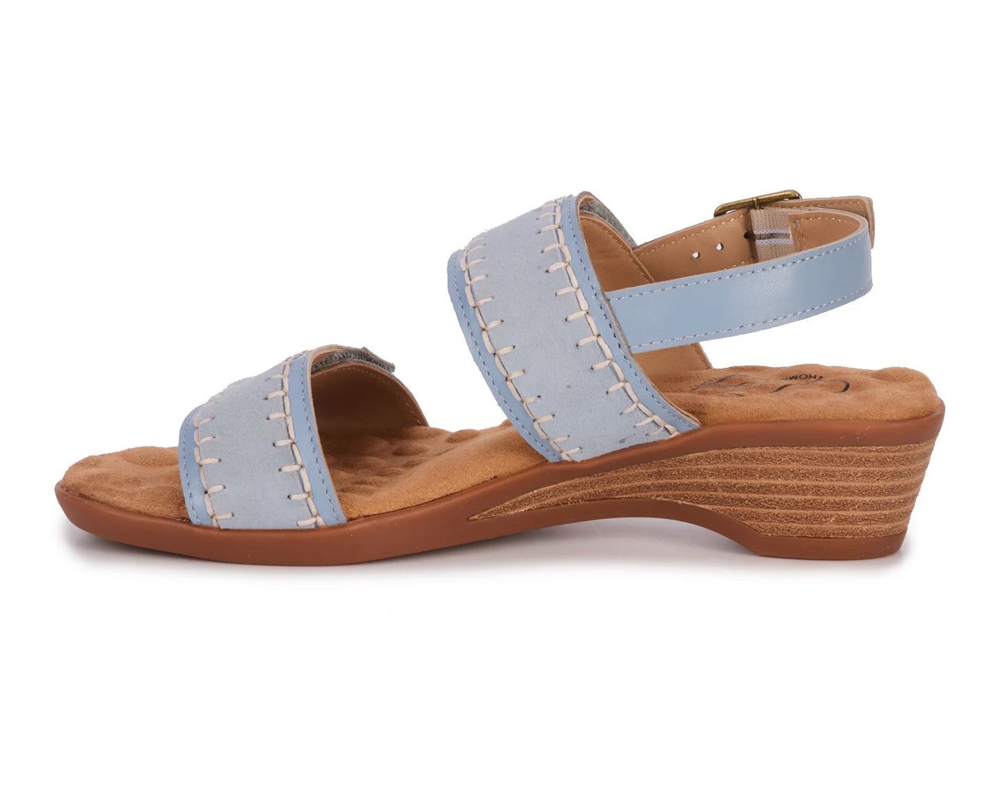 Kateri::Faded Denim Leather/Suede