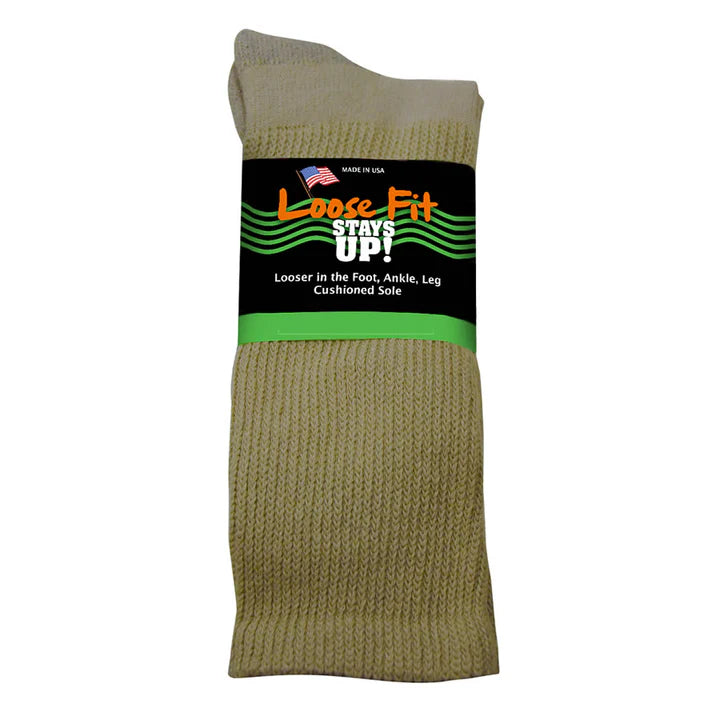 Loose Fit Stays Up Crew Socks