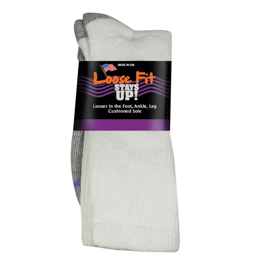Loose Fit Stays Up Crew Socks