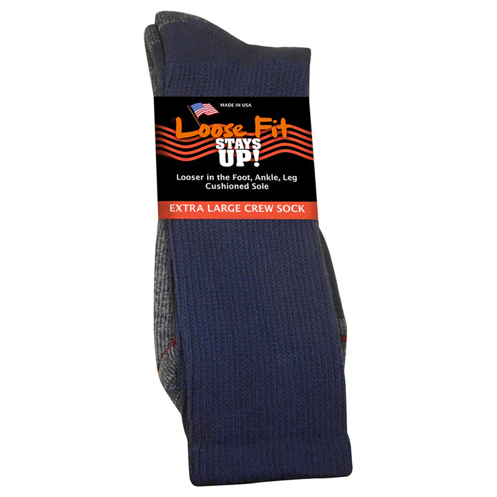 Loose Fit Stays Up Crew Socks