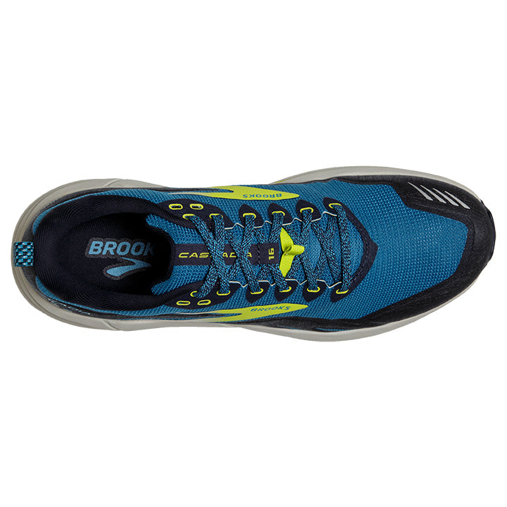 Men's Sample Cascadia 16::Mykonos Blue/Peacoat/Lime