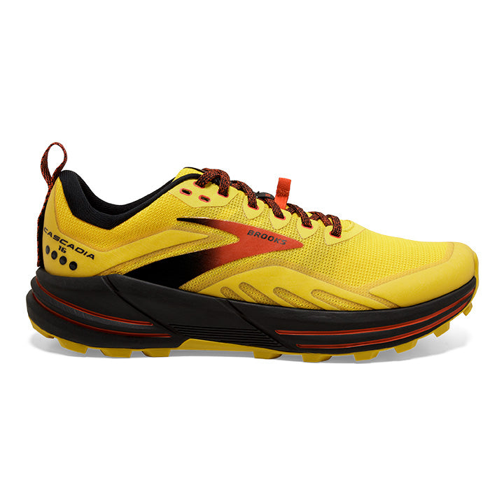 Men's Sample Cascadia 16::Yellow/Black/Grenadine