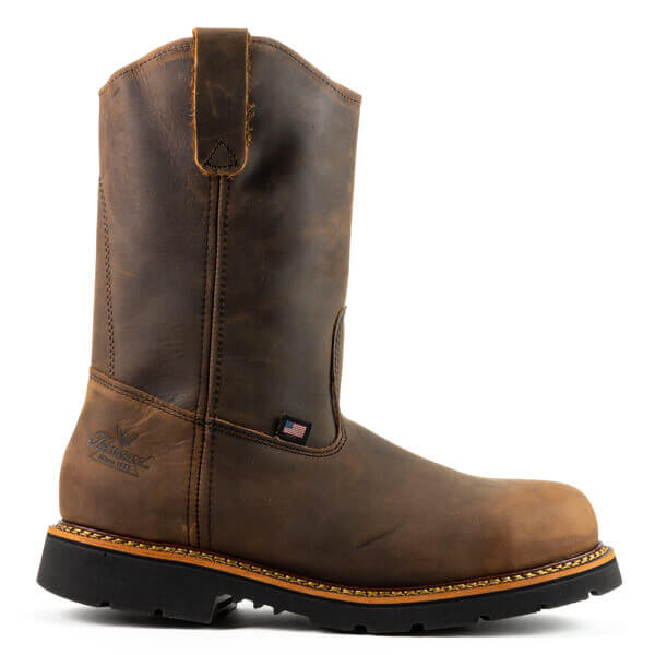 American Heritage 11" Wellington Plain Toe 804-3310 Safety Toe::Trail Crazyhorse