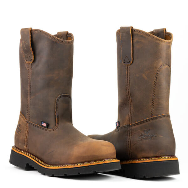 American Heritage 11" Wellington Plain Toe 804-3310 Safety Toe::Trail Crazyhorse