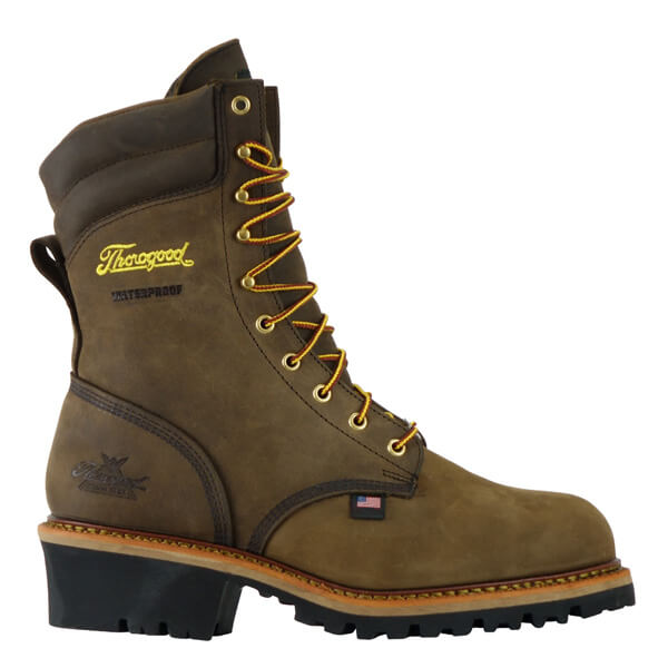 Logger Series 9" Waterproof Round Toe 804-3555 Safety Toe::Studhorse Medium Brown