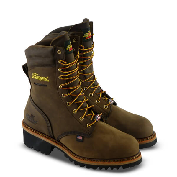 Logger Series 9" Waterproof Round Toe 804-3555 Safety Toe::Studhorse Medium Brown