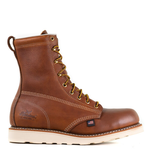 American Heritage 8" MAXWear Wedge Plain Toe 804-4364 Safety Toe::Tobacco