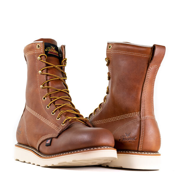 American Heritage 8" MAXWear Wedge Plain Toe 804-4364 Safety Toe::Tobacco