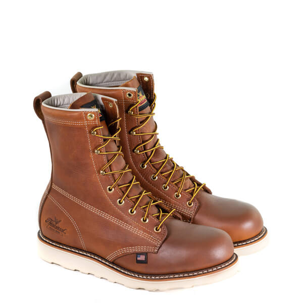 American Heritage 8" MAXWear Wedge Plain Toe 804-4364 Safety Toe::Tobacco