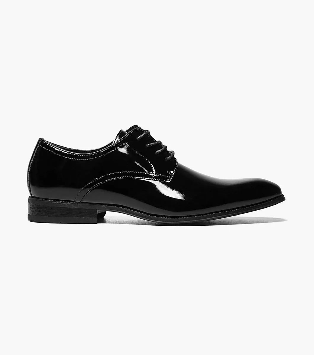 Tux Plain Toe Oxford::Black Patent