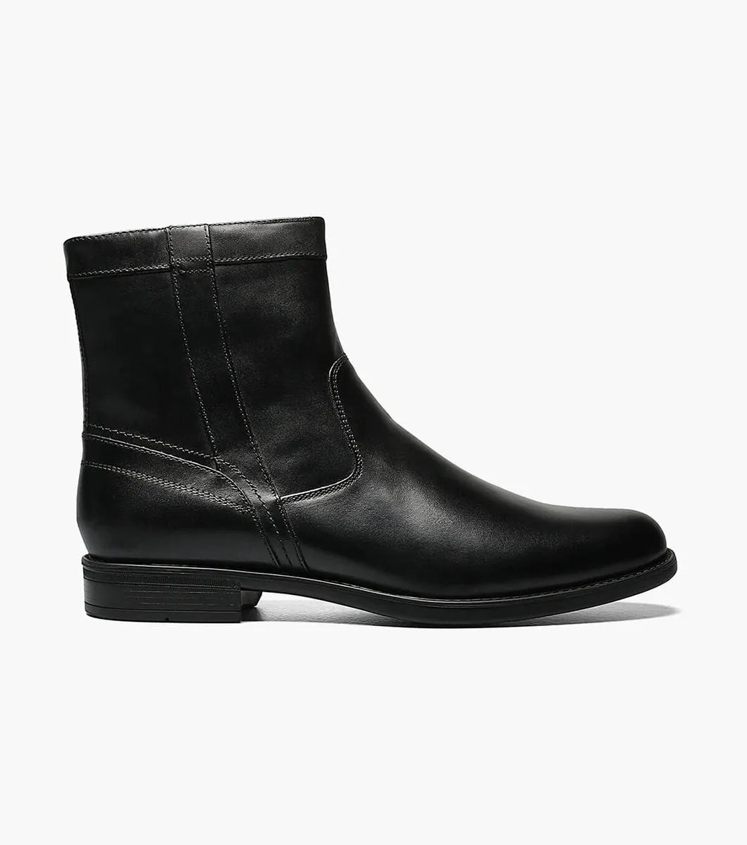 Midtown Plain Toe Zipper Boot::Black