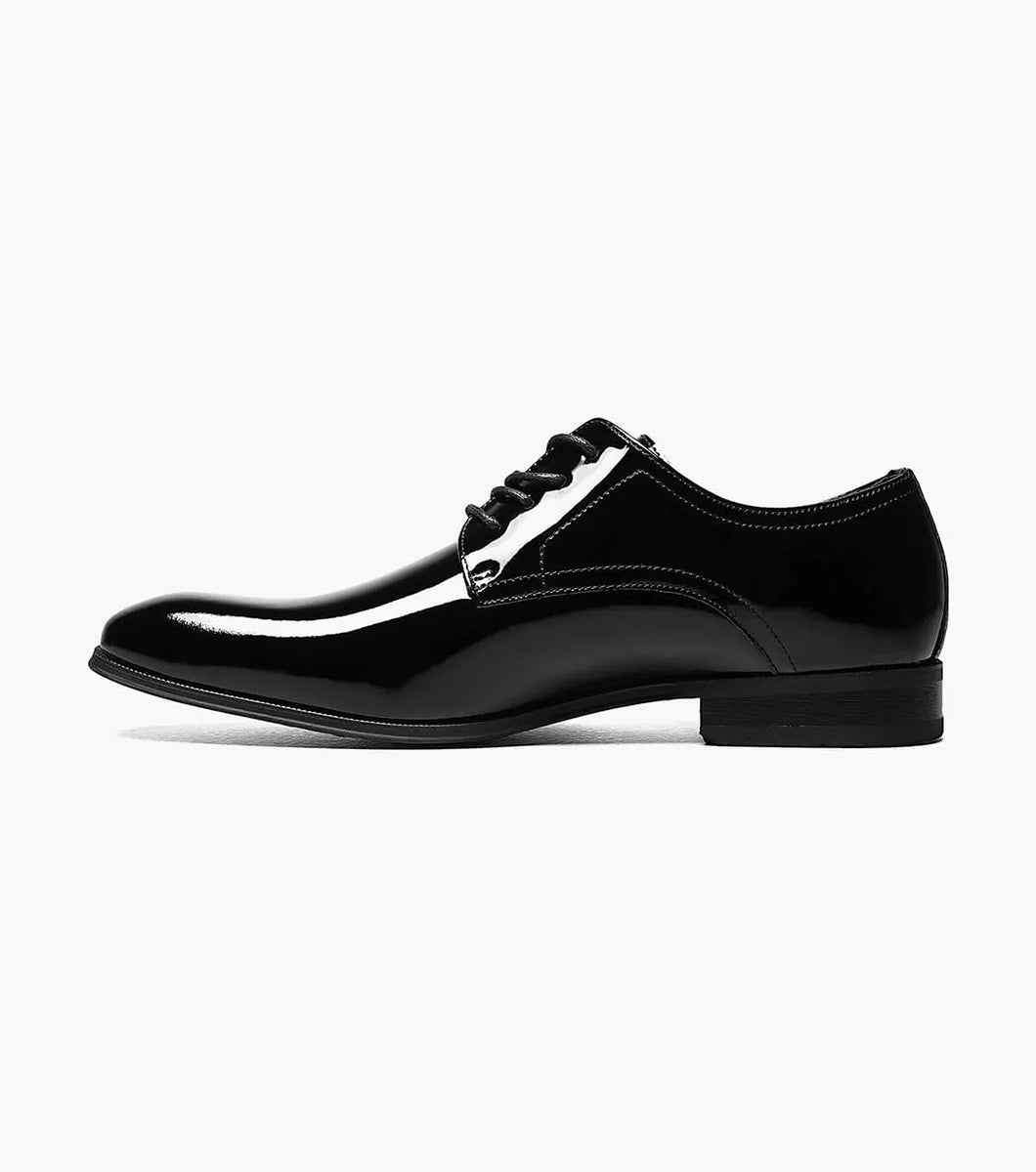 Tux Plain Toe Oxford::Black Patent