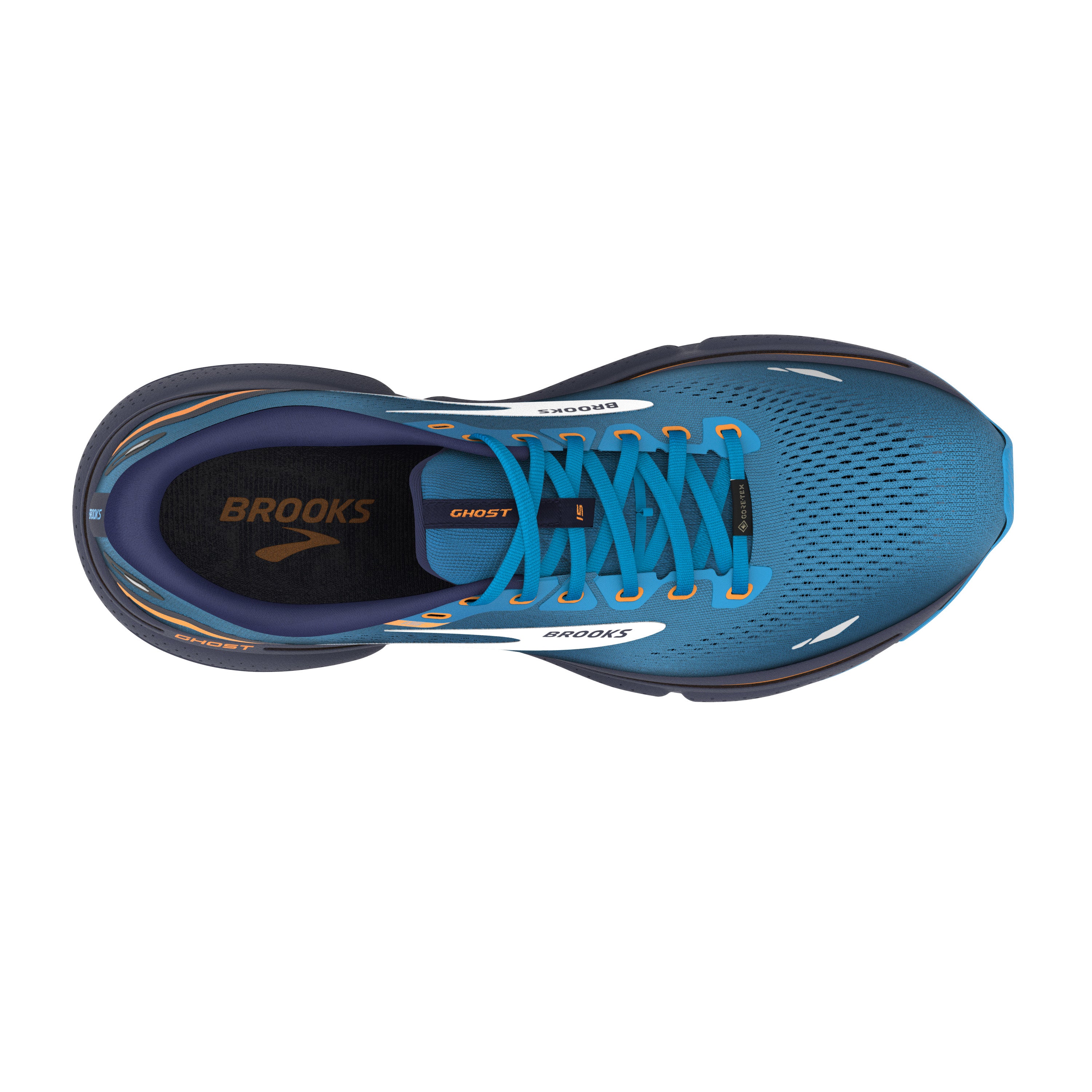 Brooks Men's Ghost 15 GTX Blue/Peacoat/Orange – Pilcher's Shoes