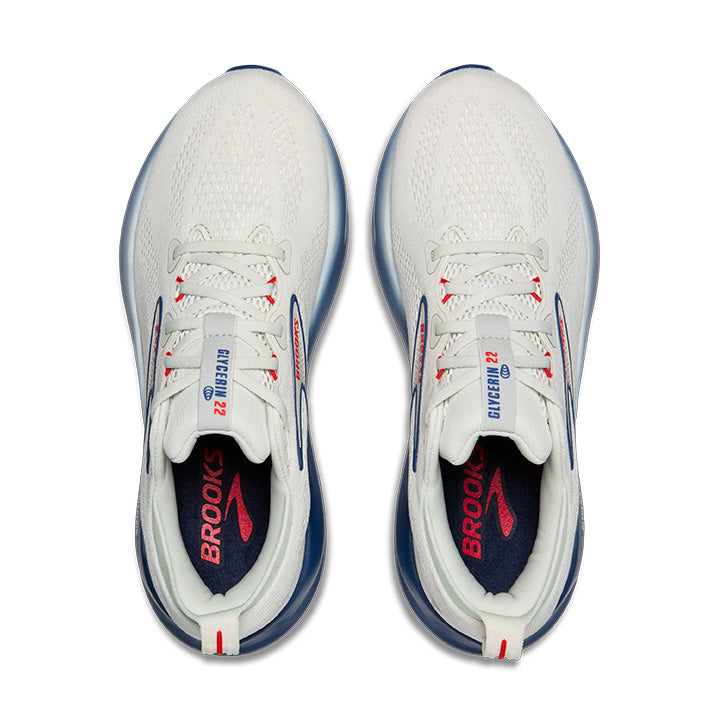 Brooks Men's Glycerin 22 Gray/Navy Peony/Fiery Red – Pilcher's Shoes