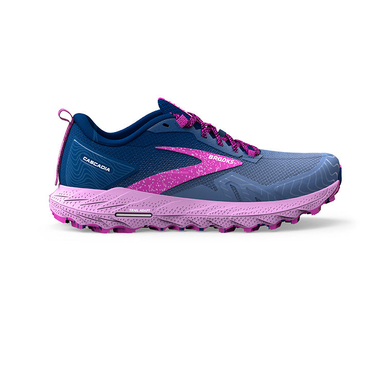 Women's Sample Cascadia 17::Navy/Purple/Violet