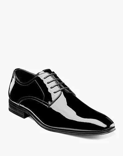 Tux Plain Toe Oxford::Black Patent