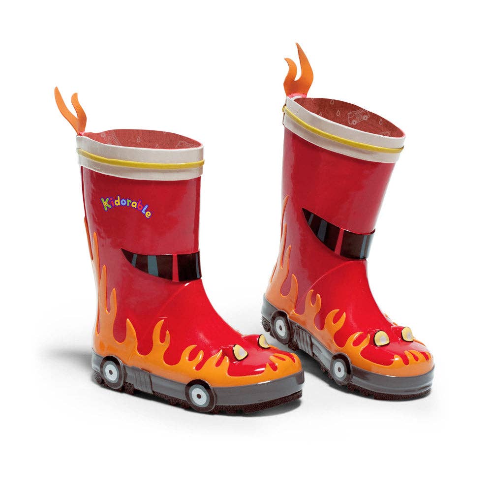 Fireman Rain Boots::Red/Black