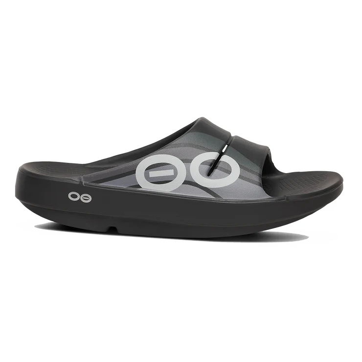 OOahh Sport Slide::Black Wave Flow