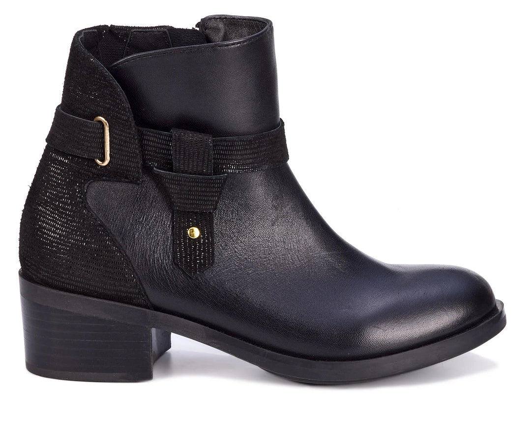 Ros Hommerson Women's Delia Black Nappa/Patent Lizard Print 12 / Wide D