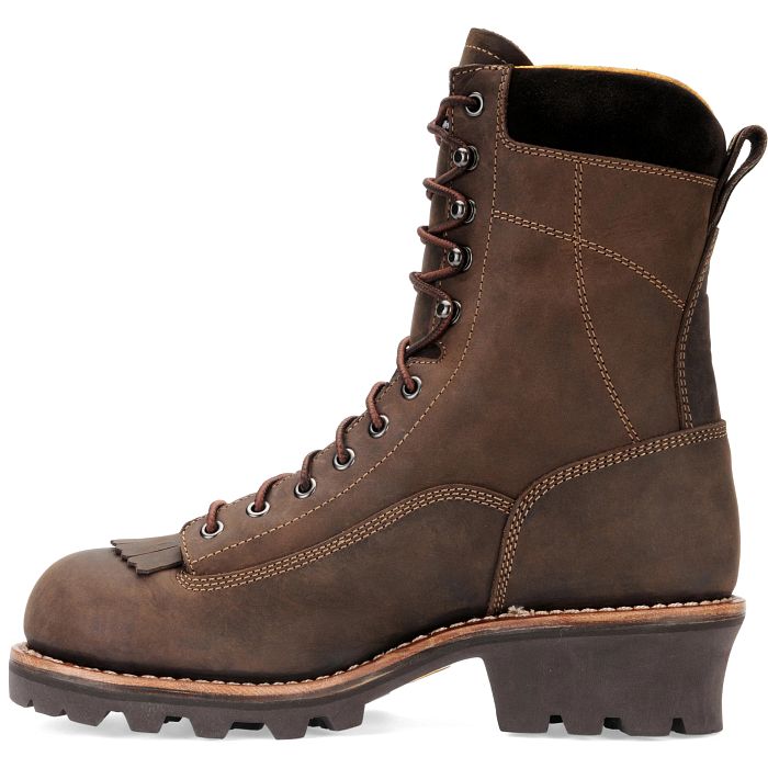 8" Lace-to-Toe Logger CA7022  Soft Toe::Brown