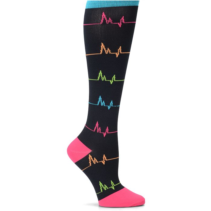 Compression Sock 12-14 mm/Hg Extra Wide Calf::Black EKG