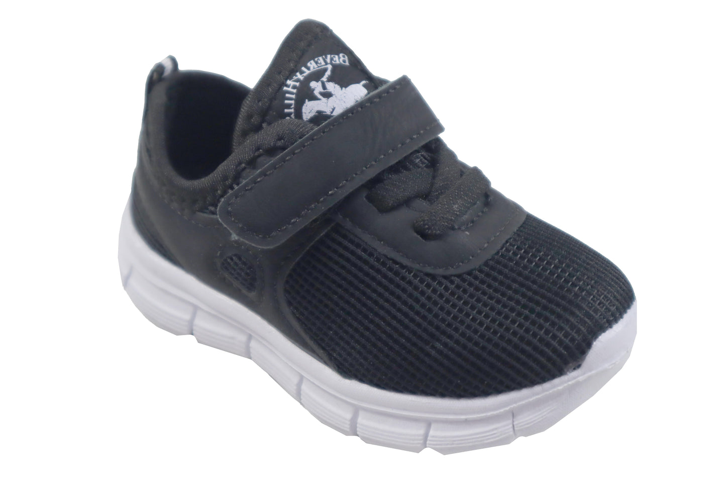 Polo Velcro Toddler Sneaker::Black/White