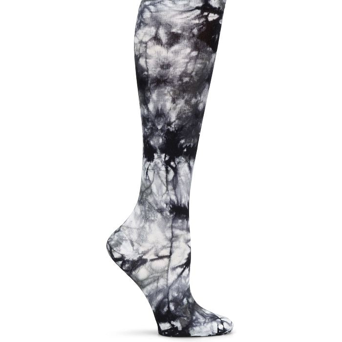 Compression Sock 12-14 mm/Hg Wide Calf::Tie Dye Black/White