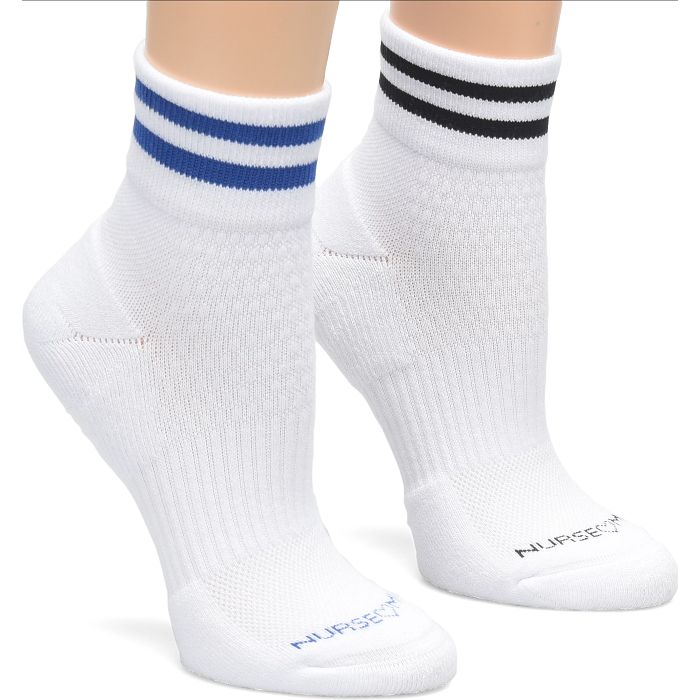 Compression Quarter Socks 2 Pack::Varsity White